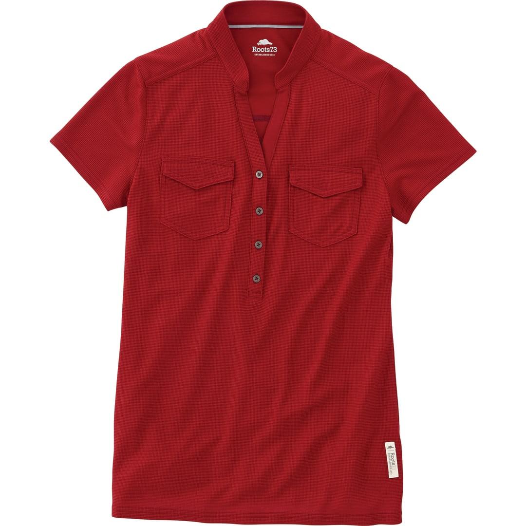 Womens lunenburg roots73 short sleeve polo Red miniatura 4