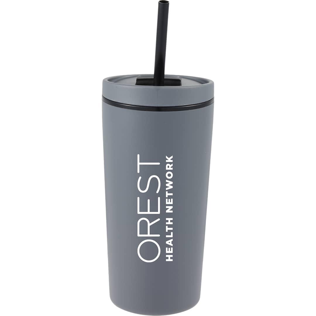Santino recycled tumbler w/ dual function lid 16oz Black miniatura 20