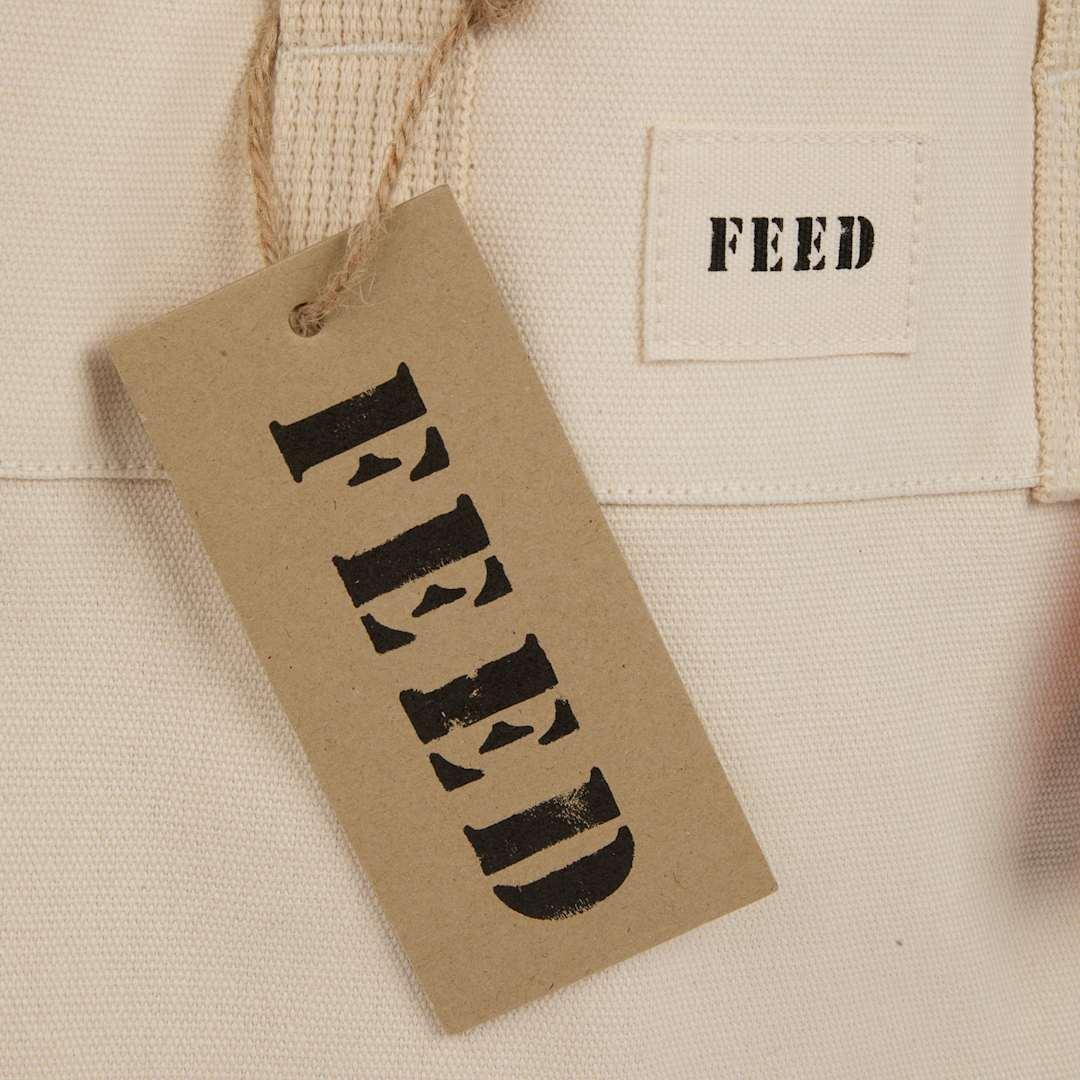 Feed organic cotton market tote Black miniatura 6