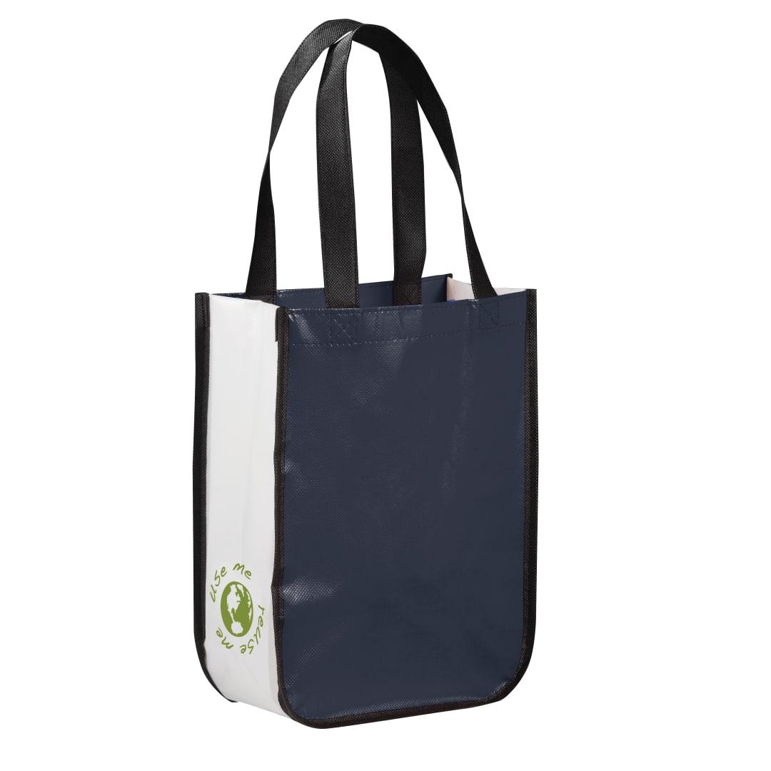 Gloss laminated non-woven gift tote Black miniatura 6