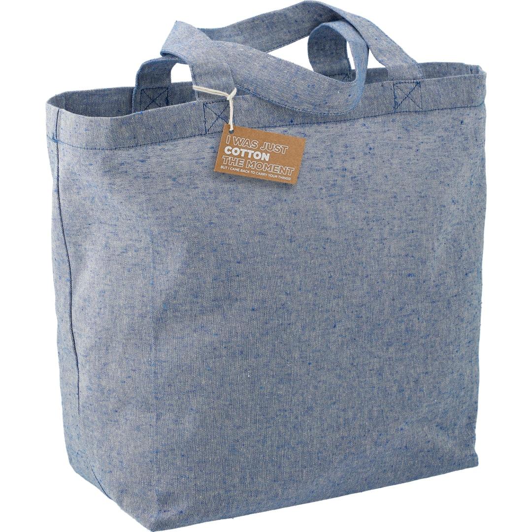 Recycled 5oz cotton twill grocery tote Blue miniatura 3