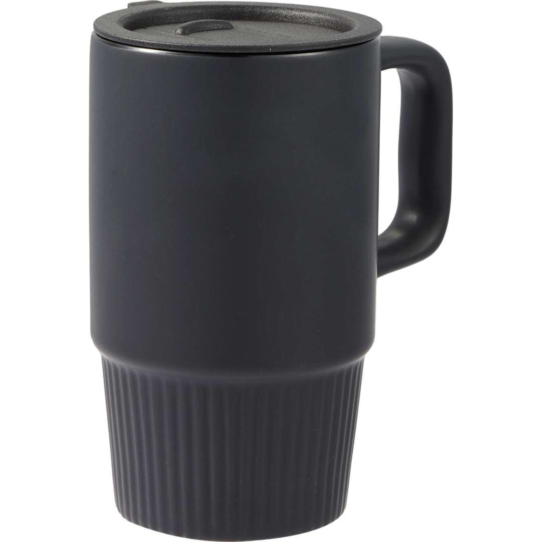 Camden 13oz ceramic mug w/ lid Black miniatura 4