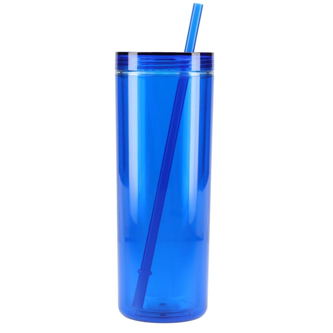 Chroma recycled acrylic straw tumbler 16oz Black miniatura 12