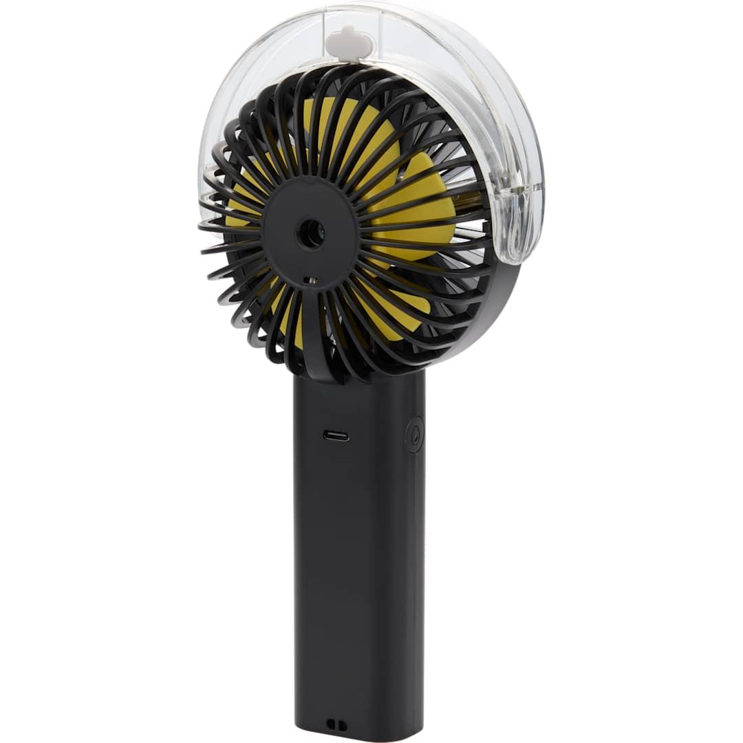 Rechargeable portable led fan with water mist Black miniatura 7