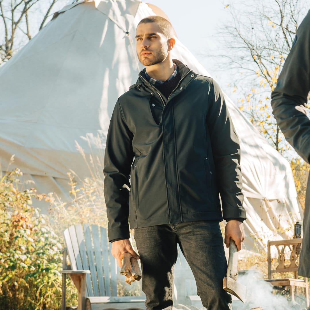 Mens elkpoint roots73 softshell Dark Gray front