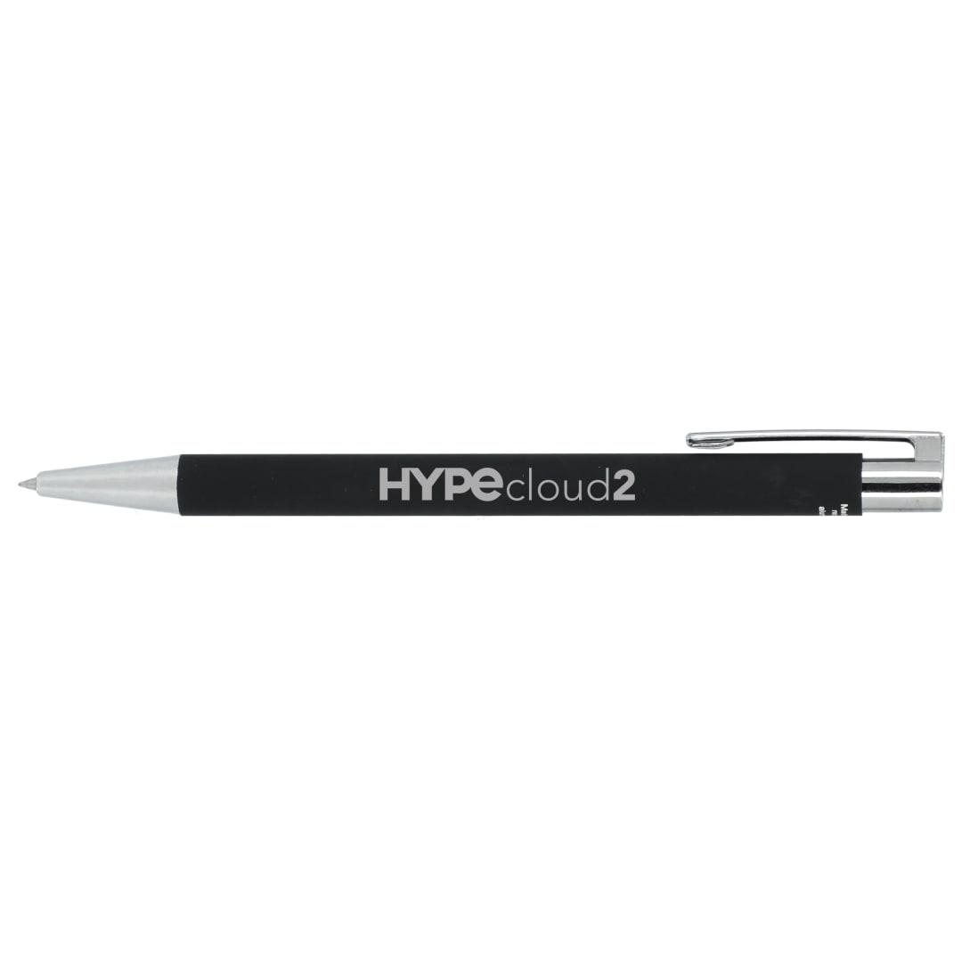 Maxi recycled aluminum soft touch gel pen Black miniatura 5