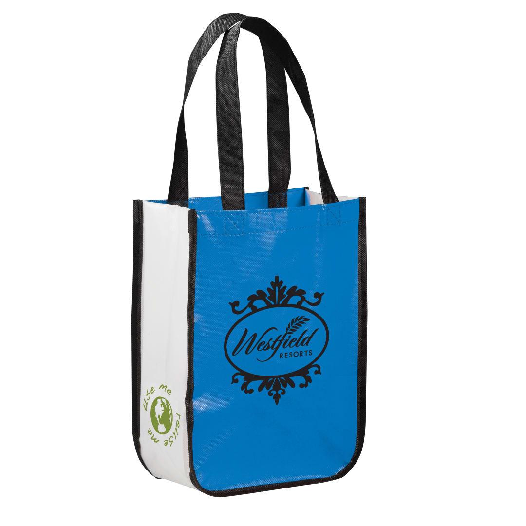 Gloss laminated non-woven gift tote Black miniatura 13