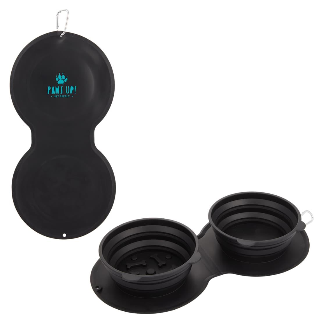 Chowtime dual collapsible slow feeder Black miniatura 9