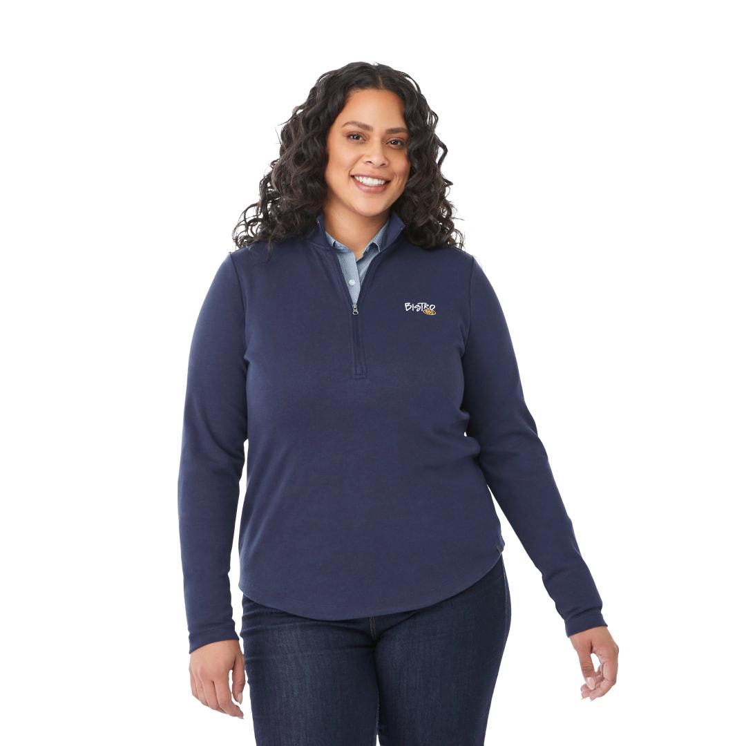 Womens rigi eco knit half zip Grey miniatura 9