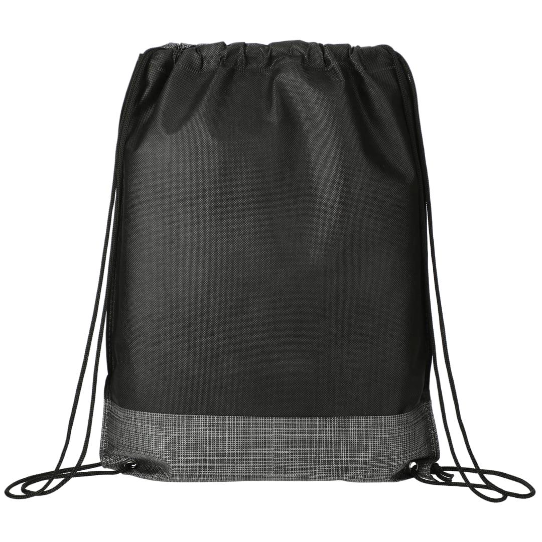 Crossweave heat sealed drawstring bag Black miniatura 3