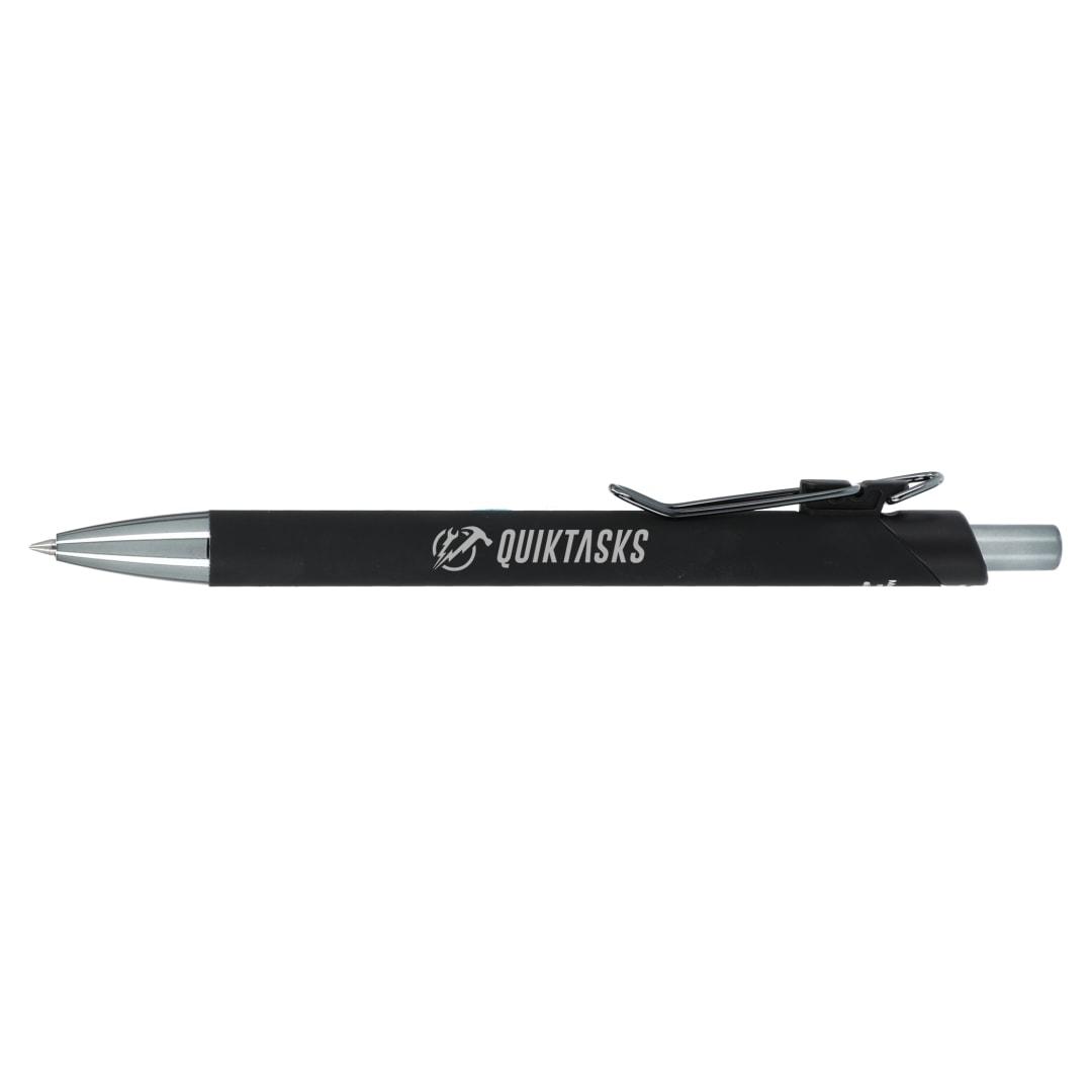 Metallic recycled aluminum soft touch gel pen Black miniatura 6