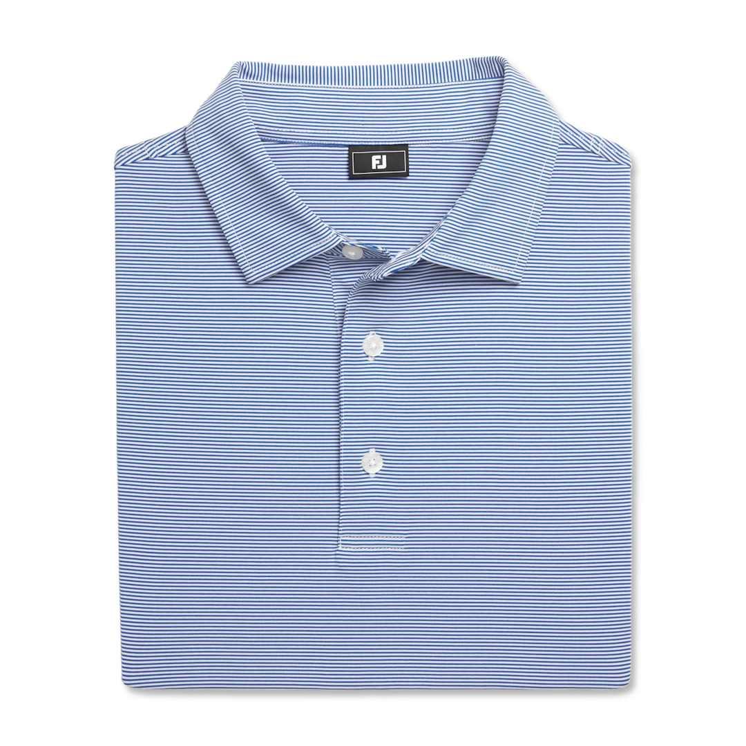 Footjoy mens microfeeder stripe polo Royal miniatura 3