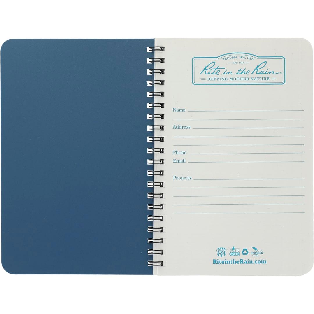 4.6 X 7 rite in the rain side spiral notebook Black miniatura 13