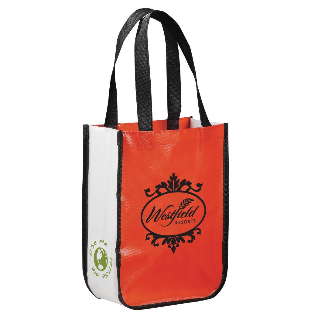 Gloss laminated non-woven gift tote Black miniatura 17