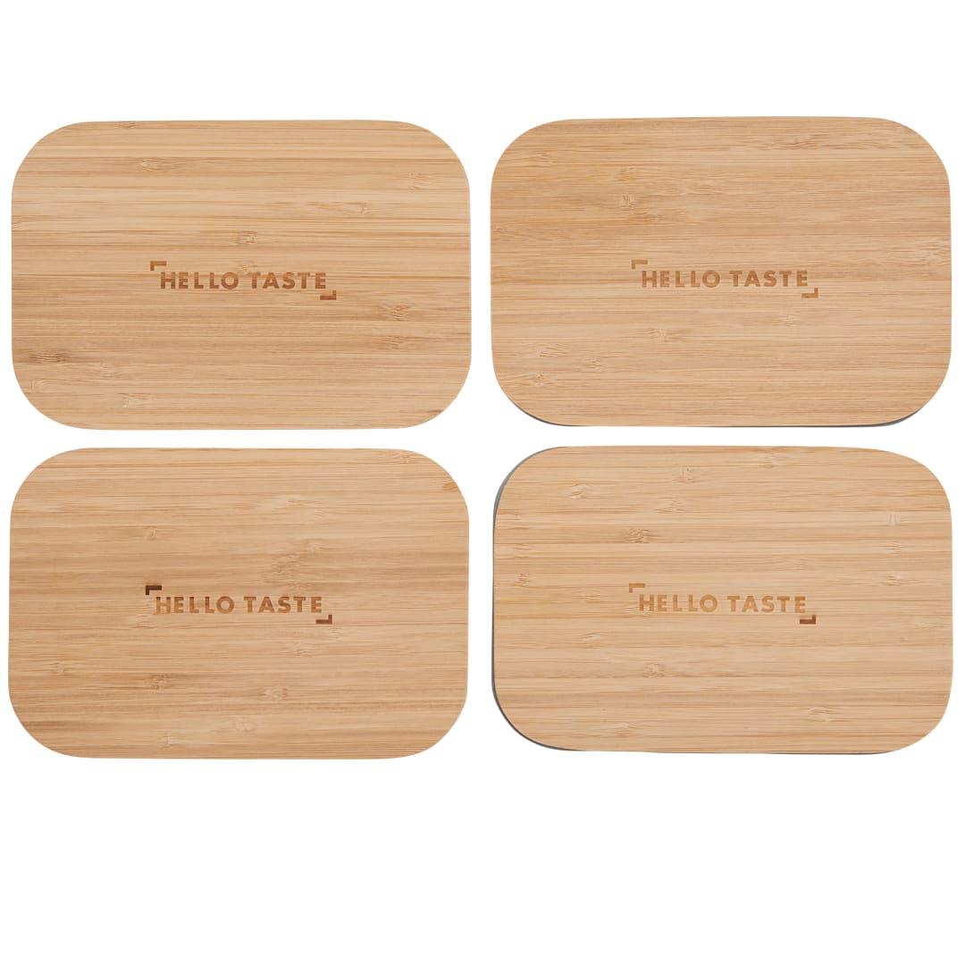 Bamboo fiber lunch box with cutting board lid Beige miniatura 29