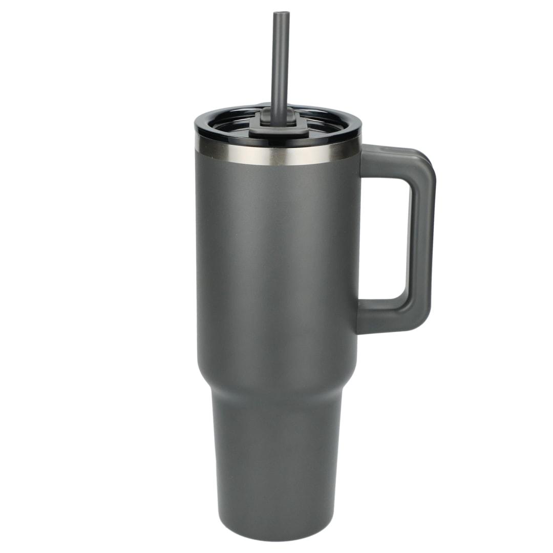 Pinnacle recycled travel tumbler with straw 40oz Black miniatura 18