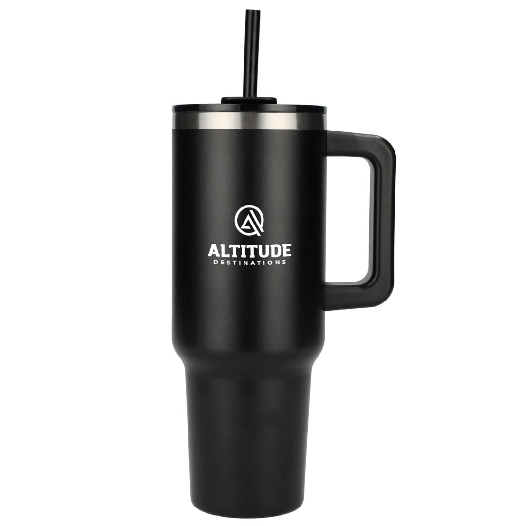 Pinnacle recycled travel tumbler with straw 40oz Black miniatura 13