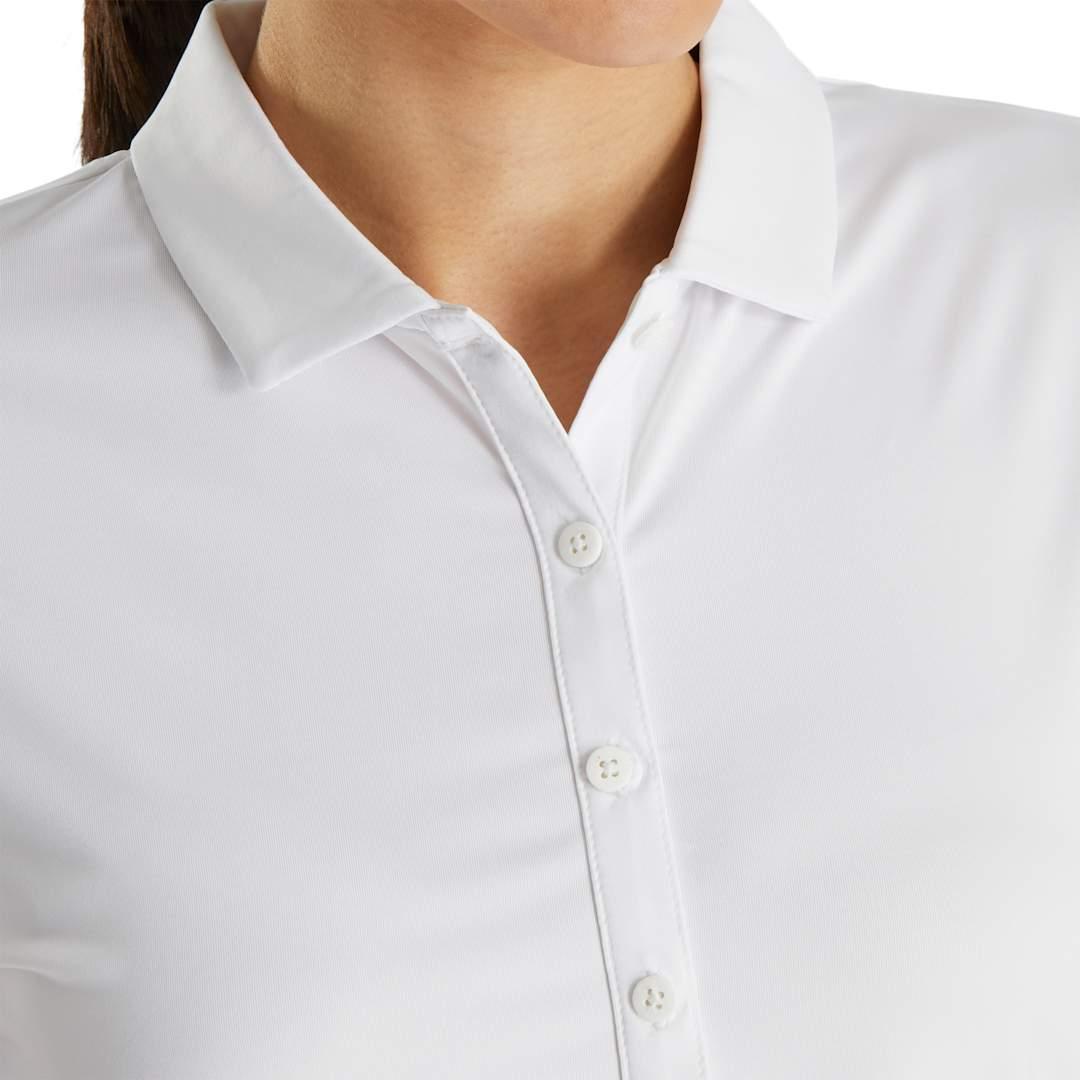 Footjoy womens solid lisle polo White miniatura 6