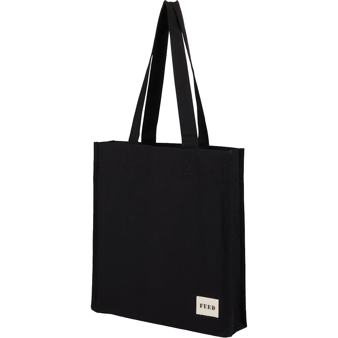 Feed organic cotton book tote Black front
