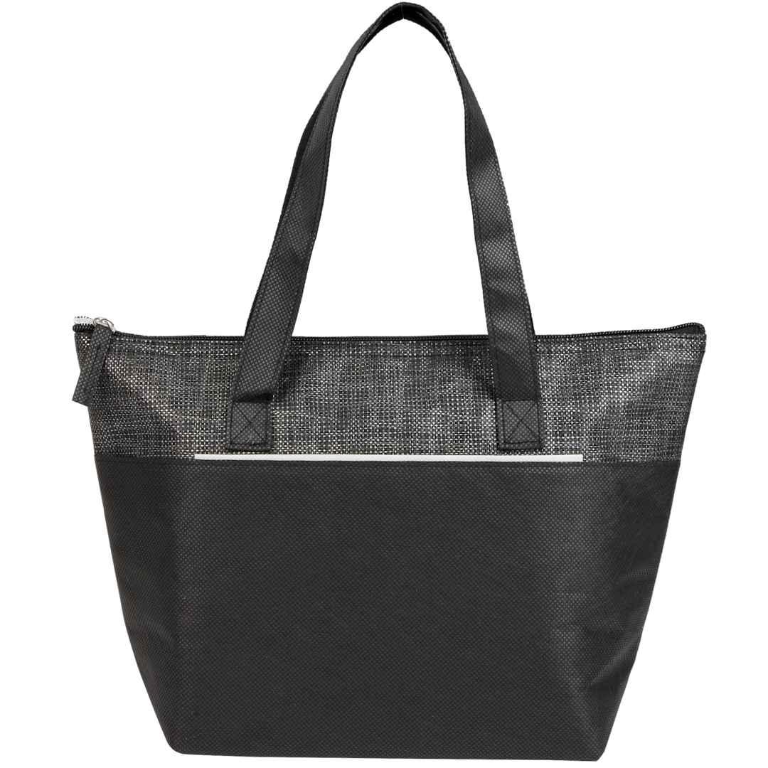 Mist recycled 9-can non-woven tote cooler Black miniatura 5
