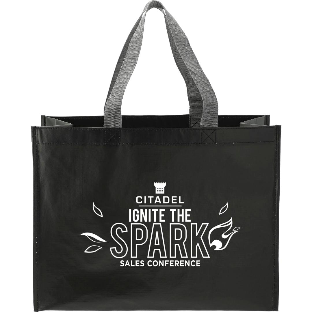 Rpet laminated matte shopper tote Black miniatura 7