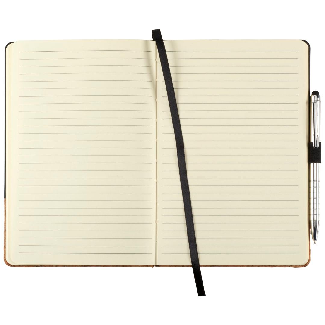 Fsc® mix 5.5 x 8.5 lucca cork hard bound journal Black miniatura 5