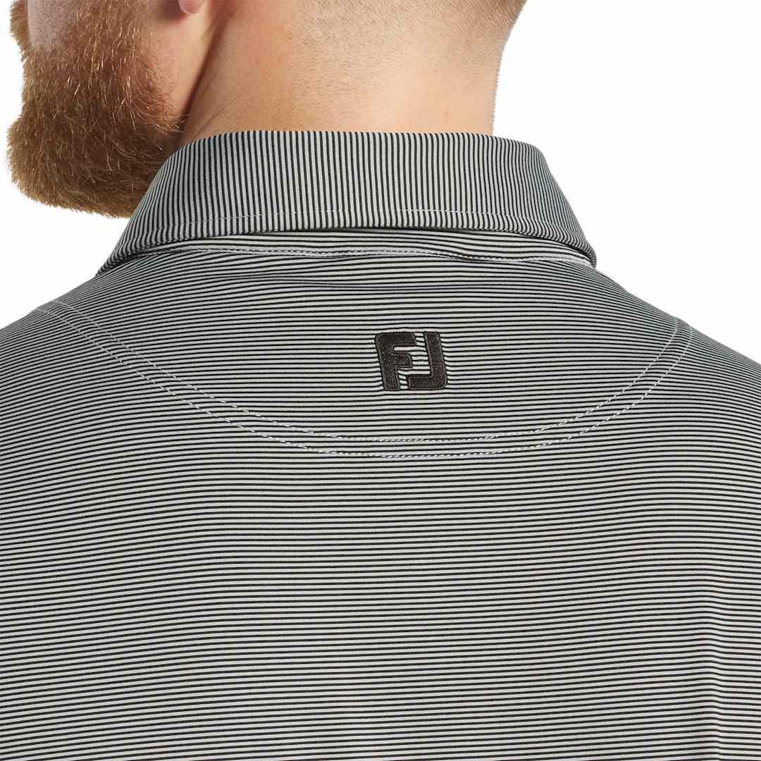 Footjoy mens microfeeder stripe polo Royal miniatura 16