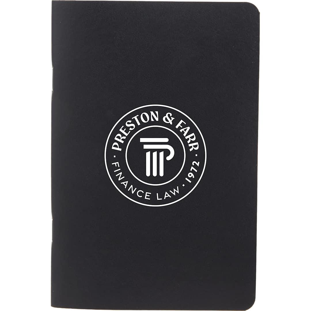 4 X 6 fsc® recycled pocket stapled notebook Black front