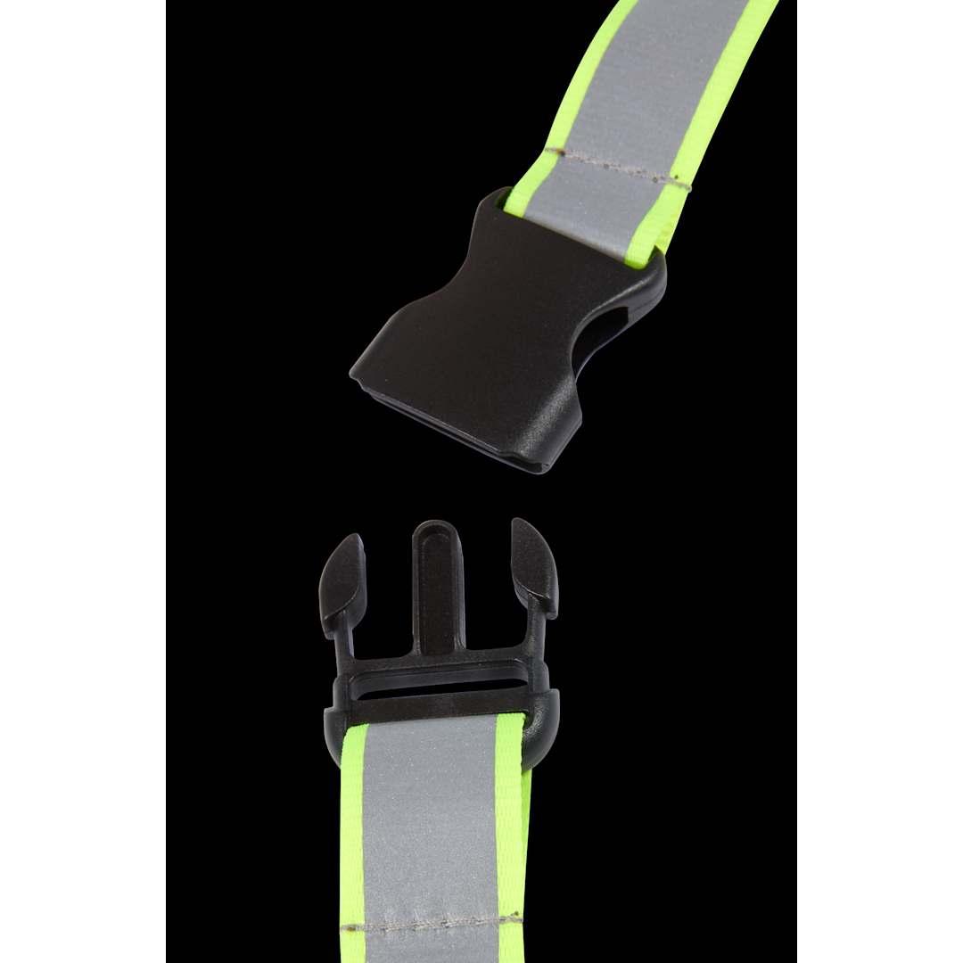 Recycled polyester reflective lanyard Black miniatura 14