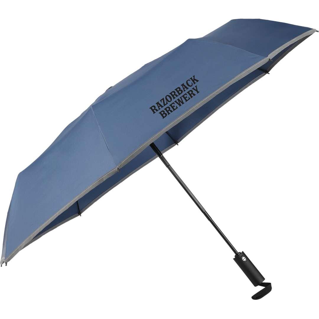 48 Rpet umbrella w/ reflective trim Black miniatura 17