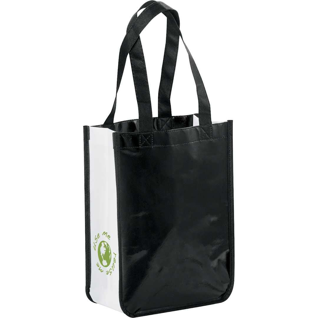 Gloss laminated non-woven gift tote Black front
