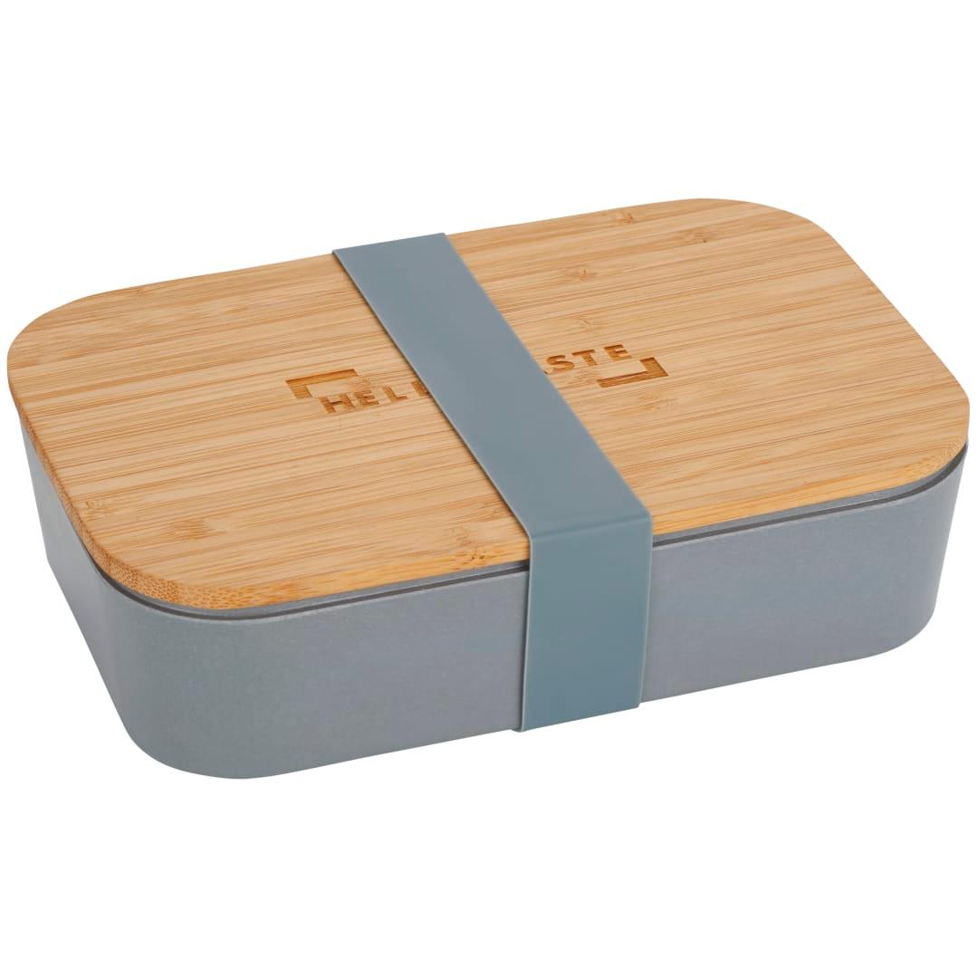 Bamboo fiber lunch box with cutting board lid Beige miniatura 25