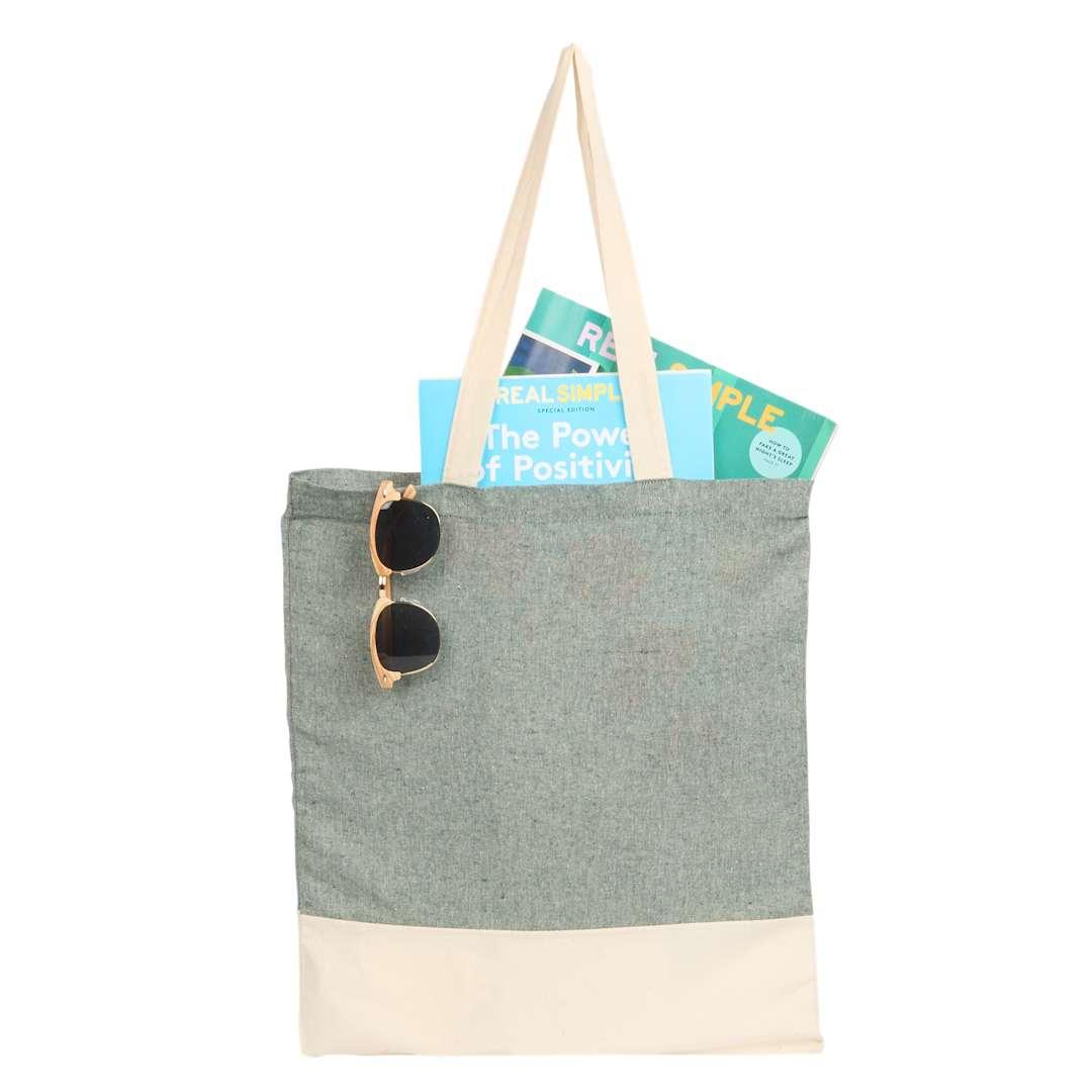Split recycled 5oz cotton twill convention tote Grey miniatura 12