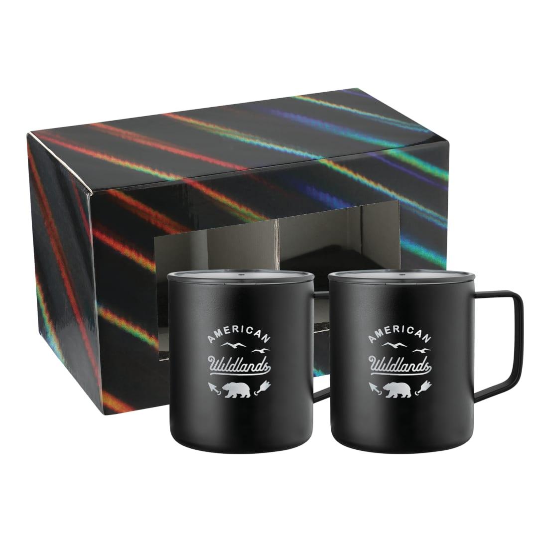 Rover camp mug 14oz powder coated 2 in 1 gift set Black miniatura 3