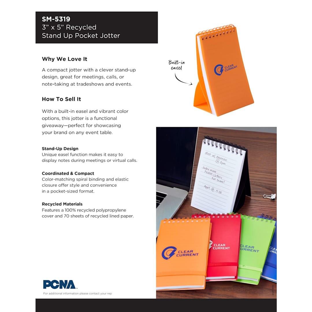 3 X 5 recycled stand up pocket jotter Black miniatura 3