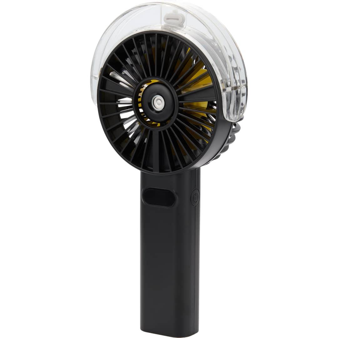 Rechargeable portable led fan with water mist Black miniatura 15
