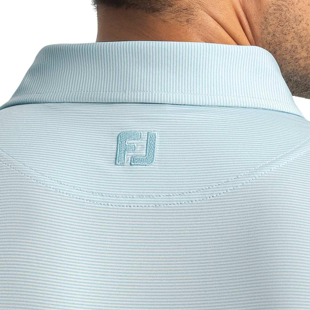 Footjoy mens microfeeder stripe polo Royal miniatura 8