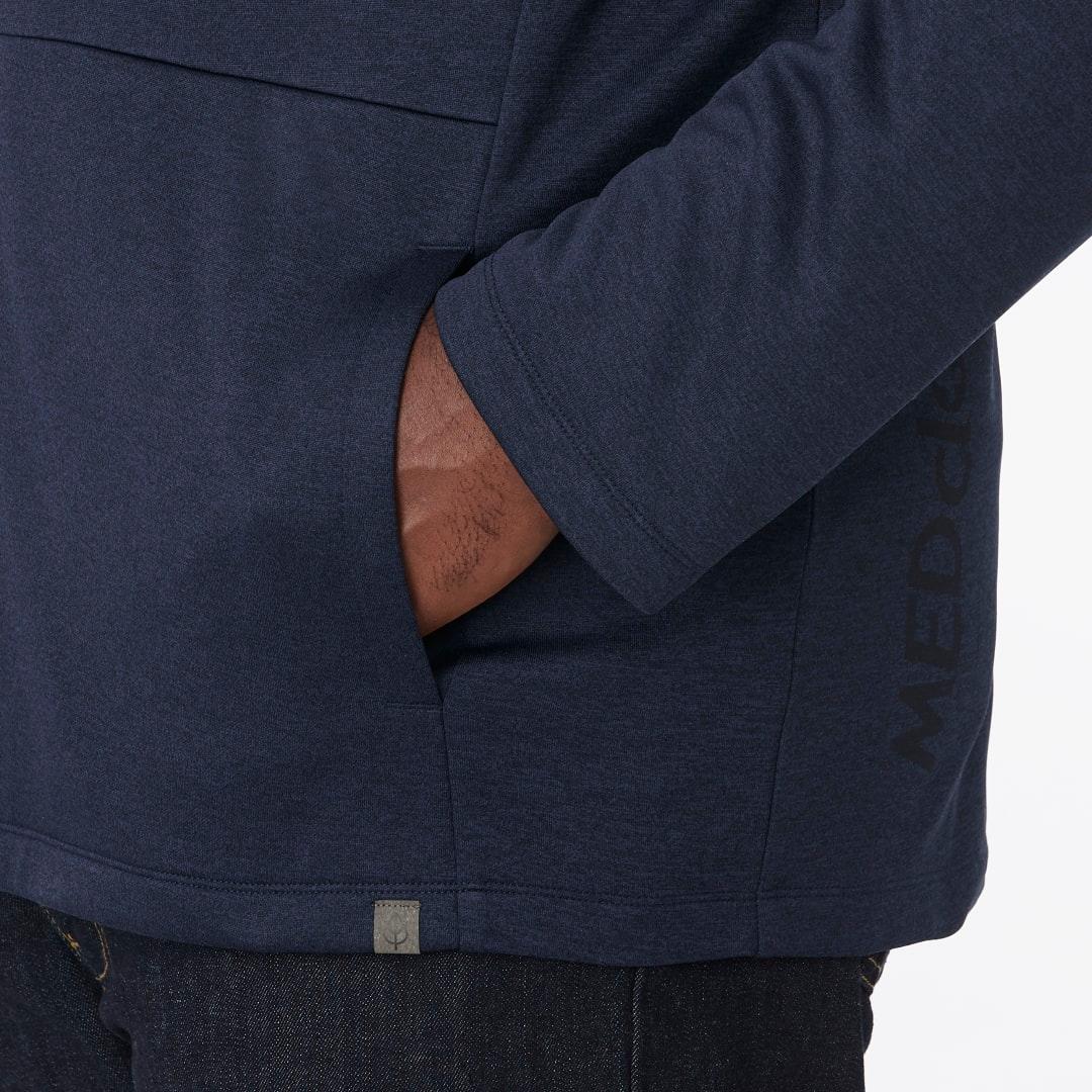 Merritt eco knit full zip - mens Navy Blue front