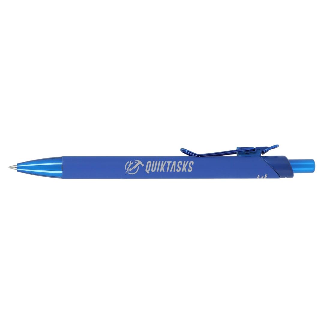 Metallic recycled aluminum soft touch gel pen Black miniatura 12