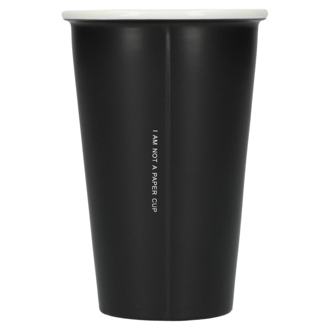 Im not a paper cup 10oz ceramic tumbler Black front