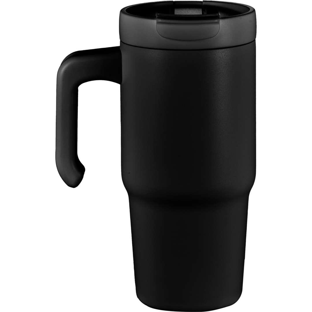 Peak recycled insulated sip or swig mug 24oz Black front