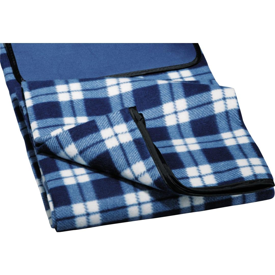 Padded water-resistant fleece picnic blanket Navy Blue miniatura 8