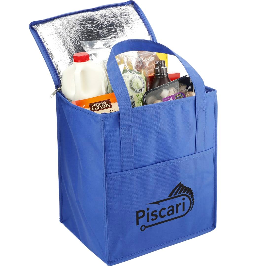 Hercules flat top insulated grocery tote Black miniatura 14