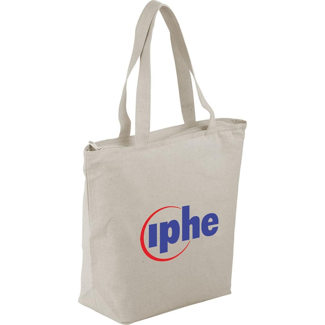 Maine 8oz cotton canvas zippered tote Natural miniatura 11