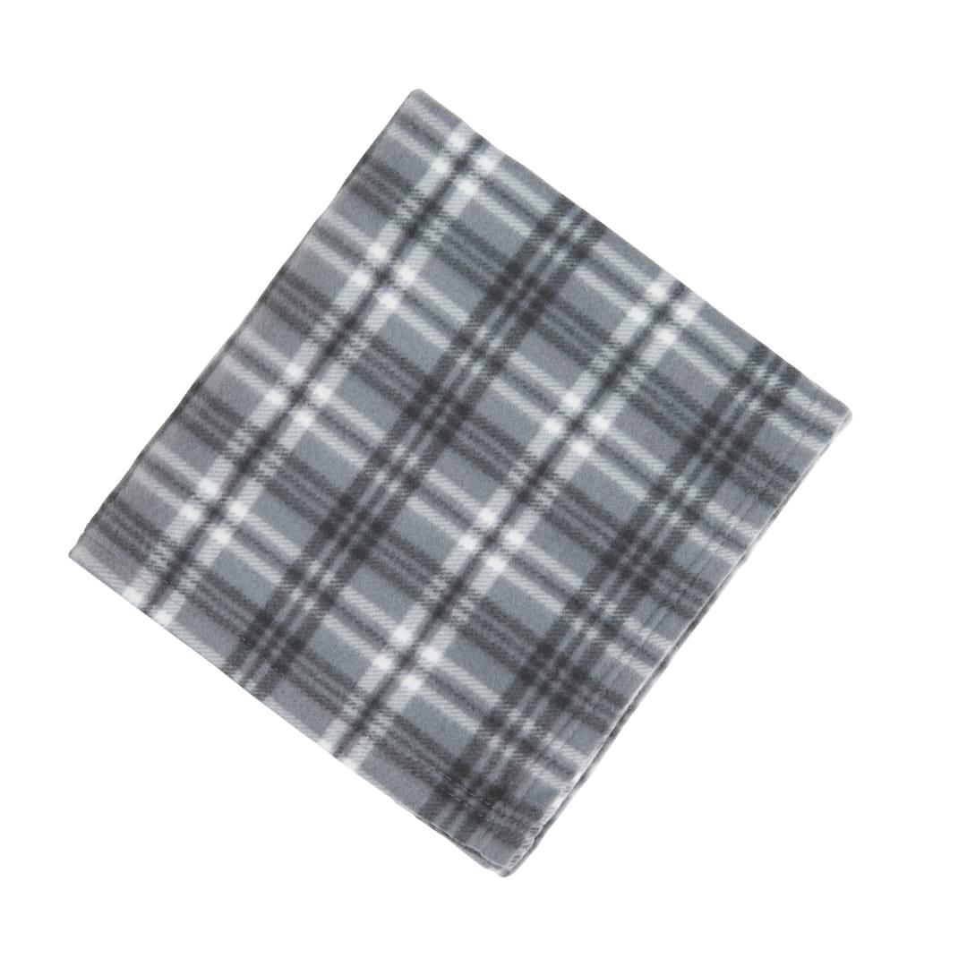 Plaid fleece blanket Black front