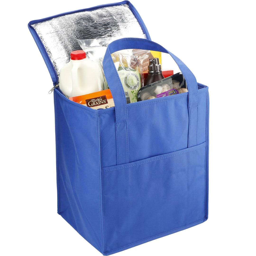 Hercules flat top insulated grocery tote Black miniatura 11