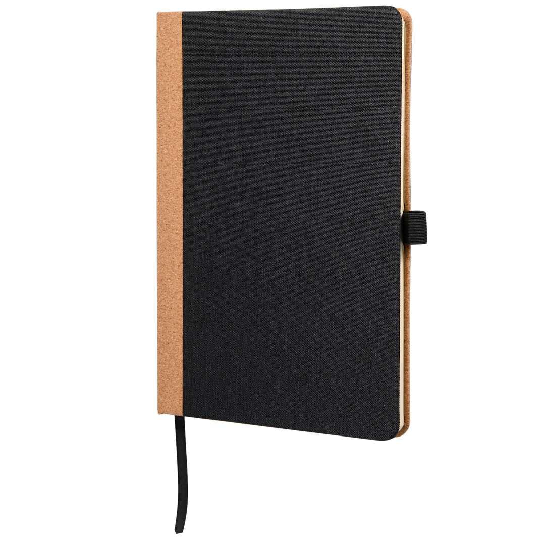 5.5 X 8.5 recycled pet and cork bound journal Black miniatura 3