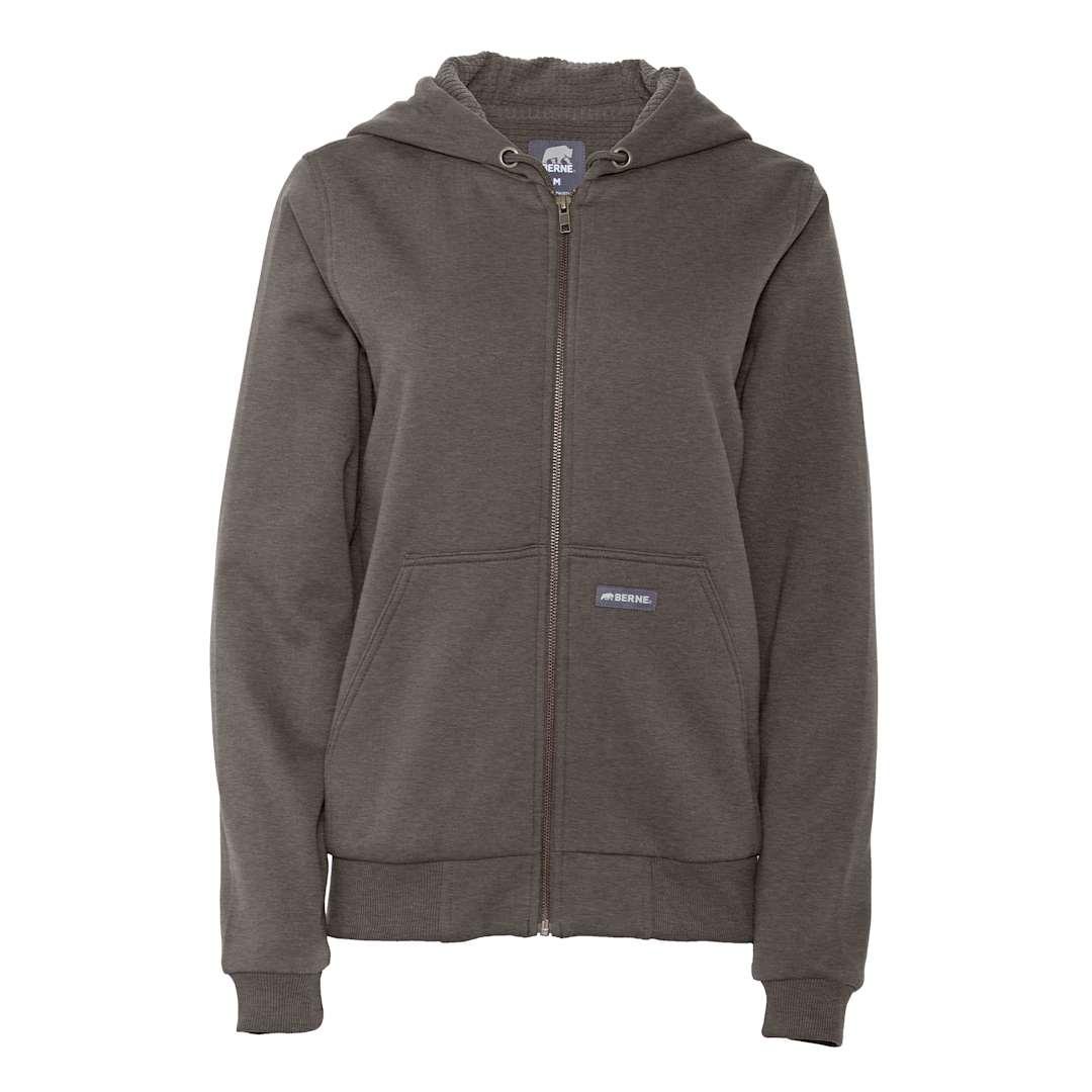Berne heritage grid fleece-lined zip sweatshirt - womens Black miniatura 5