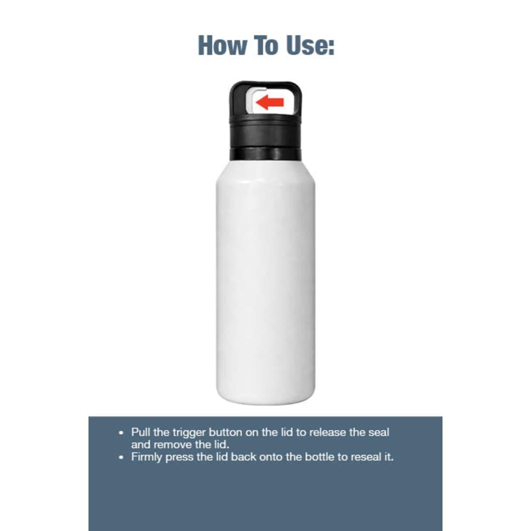 Dawson insulated bottle w/ one touch lid 18oz Black front