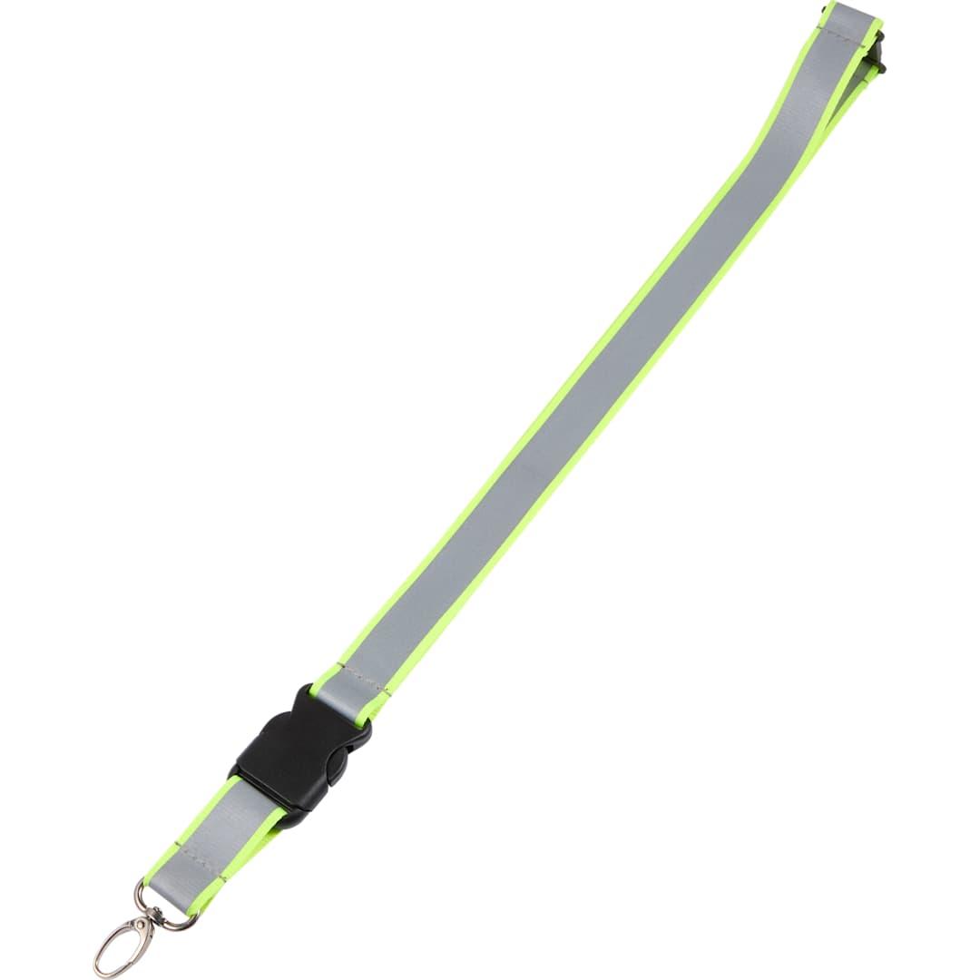 Recycled polyester reflective lanyard Black miniatura 17